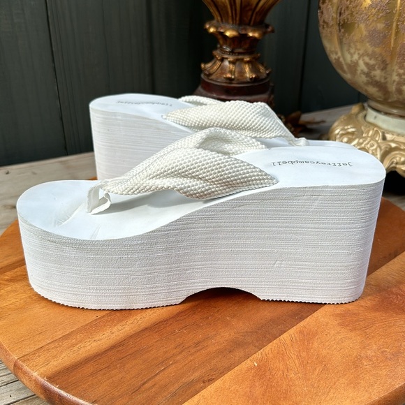 Jeffrey Campbell Wavin Platform Thong Foam White Platform Sandal Size 10 - Picture 9 of 14